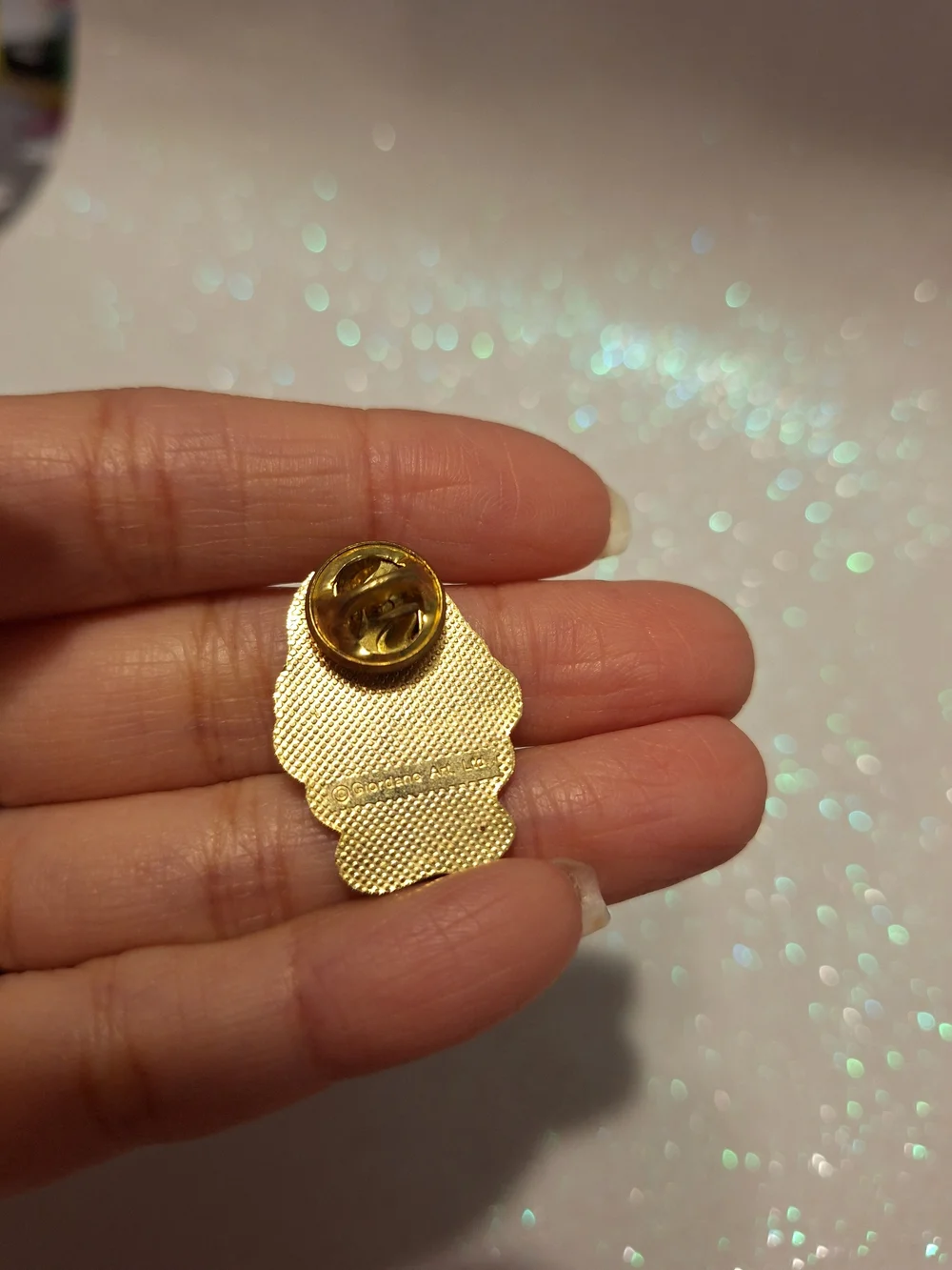 VINTAGE GIORDANO Valentine  GOLD TONE METAL I'M YOURS SAD EYES PUPPY DOG PIN 1